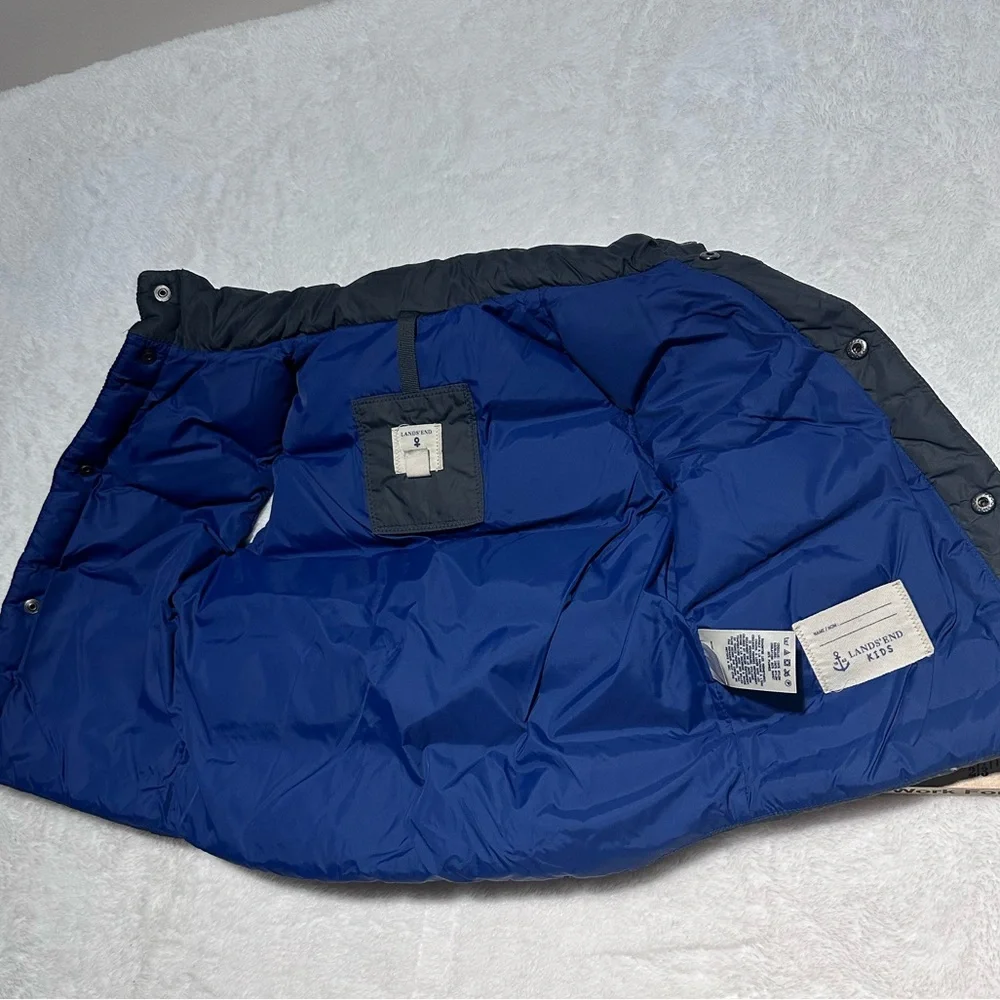 Lands' End Kids Navy Blue Down Fill Puffer Vest Size Small  4